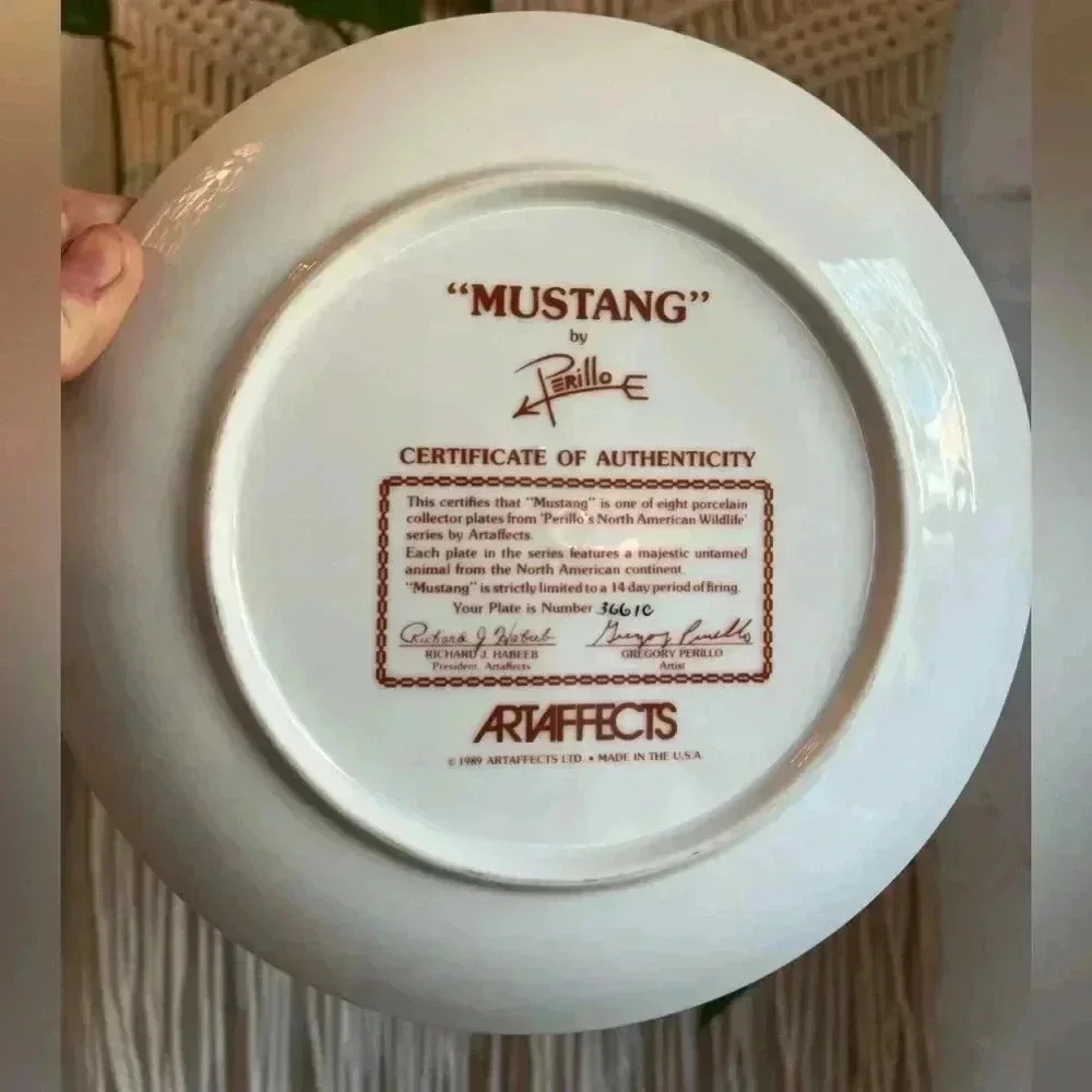 “Mustang” Collector Plate by Perillo | Artaffects | Country Western Horse Art